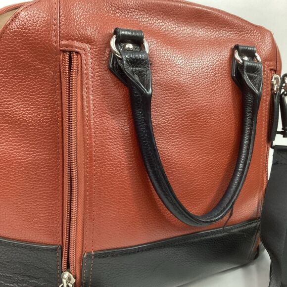 Gun Tote 'N Mamas Purse - Brown & Black Leather Satchel - Shoulder Strap - Picture 5 of 15